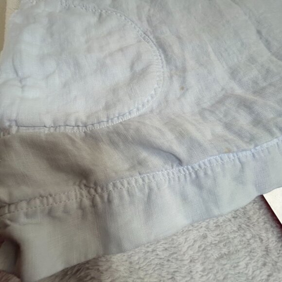 J. Jill Womens Long Sleeve Linen Popover Shirt Blouse Medium Light Blue Casual - Picture 9 of 10